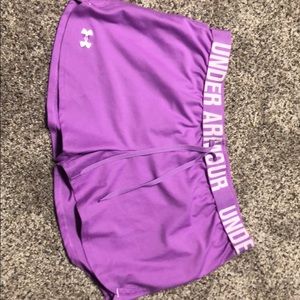Purple Under Armour shorts